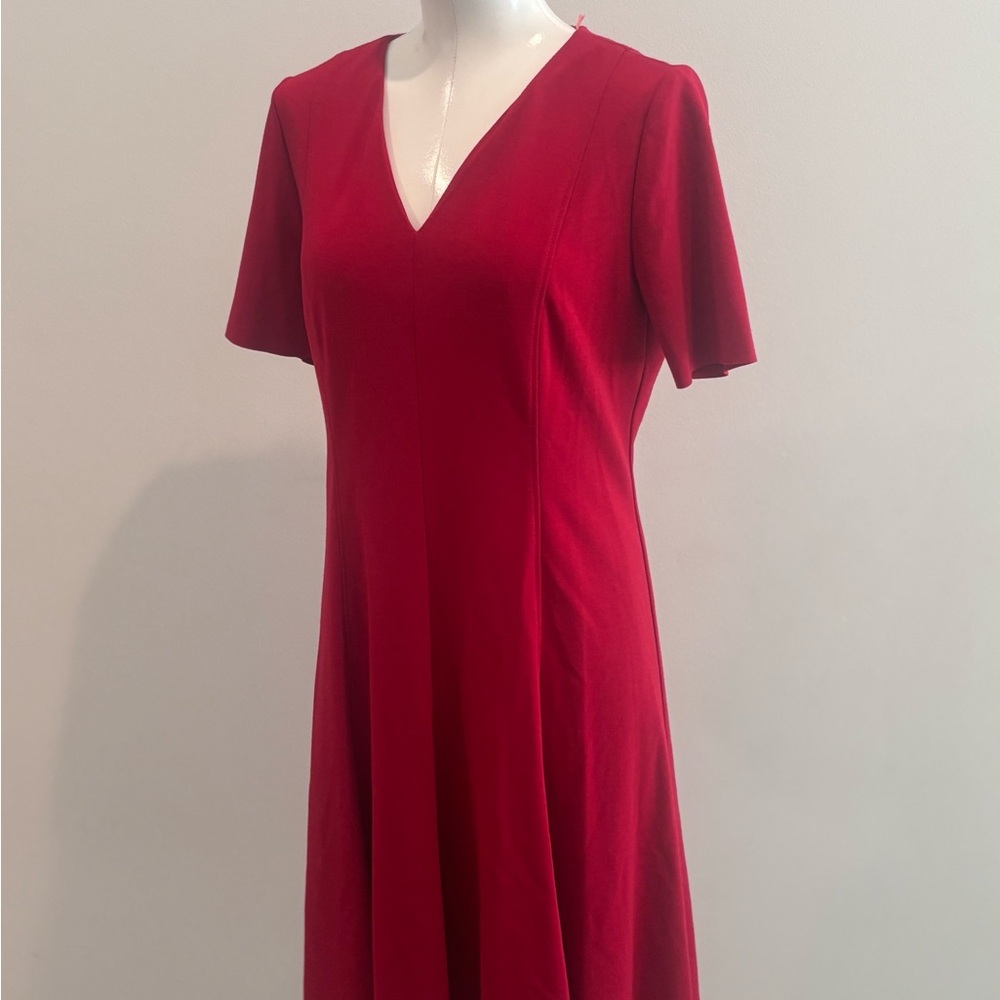 T Tahari Deep Red Midi Dress